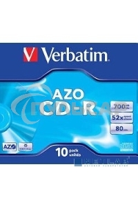 Диск CD-R Verbatim 700Mb 52x Jewel case (10шт) (43327)