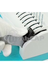 Переплетчик Heleos БП13п бирюзово-белый (БП13ПББ) A4/перф.13л.сшив/макс.450л./пластик.пруж. (6-51мм)