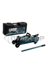 Домкрат гидравлический подкатной Сибртех 2т, 127-330 мм, в пласт. кейсе