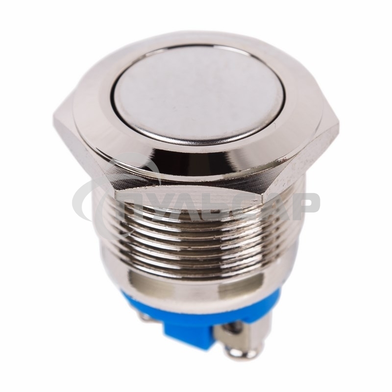 Кнопка антивандальная Ø19 Б/Фикс (2с винт) (ON)-OFF плоская Rexant