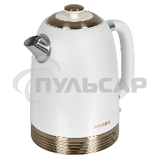 Чайник электрический Hyundai HYK-S4500 1.7л. 2200Вт жемчужный/золотистый (корпус: нержавеющая сталь/пластик)