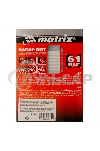 Набор бит Matrix с магнитным держателем, CrV, 61шт