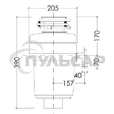 Измельчитель пищевых отходов Kuppersberg WS 750 B, High-Tech, мощность 750 Вт, 3800-4200 об/мин, защита от перегрева, авто выключение, DC мотор, шумоизоляция, уровень шума 70 дБ, черный