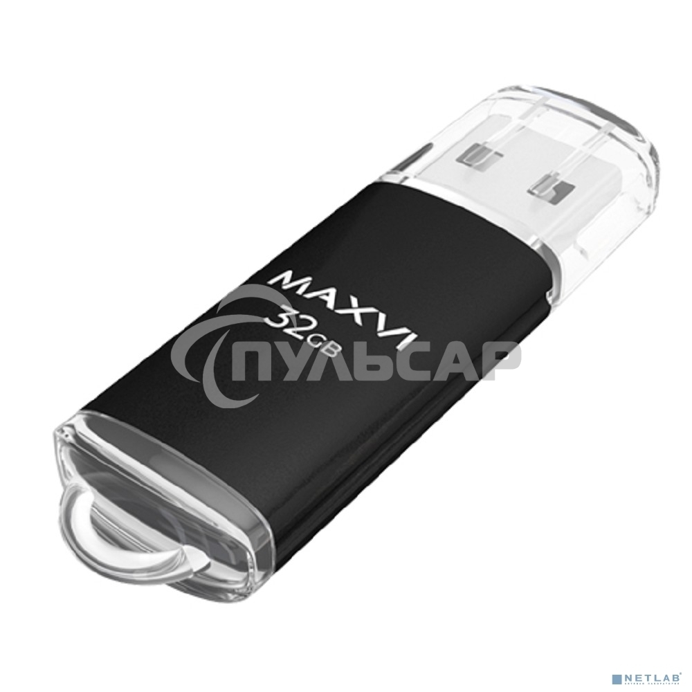 Флешка USB Maxvi MP black (FD32GbUSB20C10MP), 32Gb USB 2.0, R/W 15/5, черный