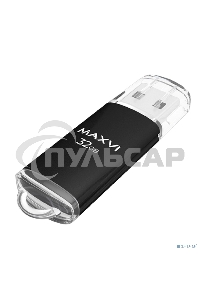 Флешка USB Maxvi MP black (FD32GbUSB20C10MP), 32Gb USB 2.0, R/W 15/5, черный