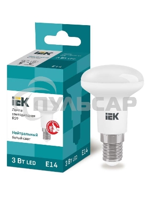 Лампа светодиодная ECO R39 3Вт 4000К белый E14 270лм 230-240В ИЭК LLE-R39-3-230-40-E14