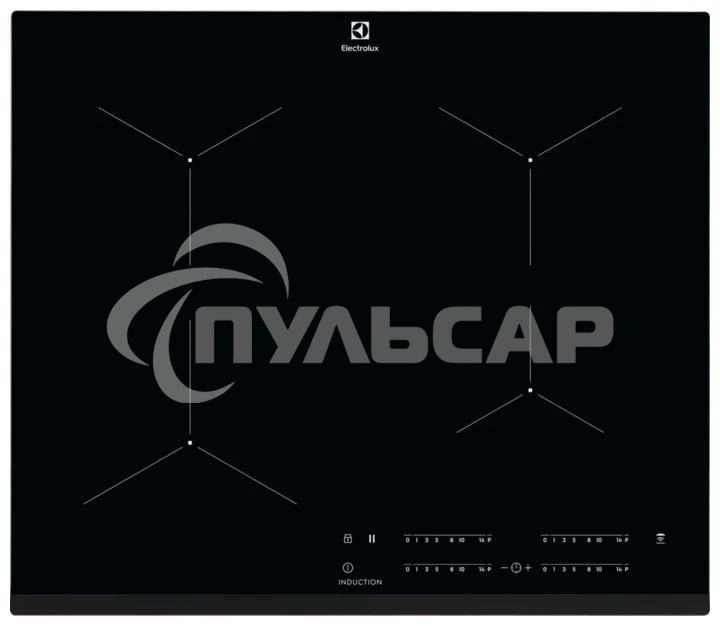 Индукционная варочная панель Electrolux индукционная, 60 см, распознавание наличия посуды, черный
