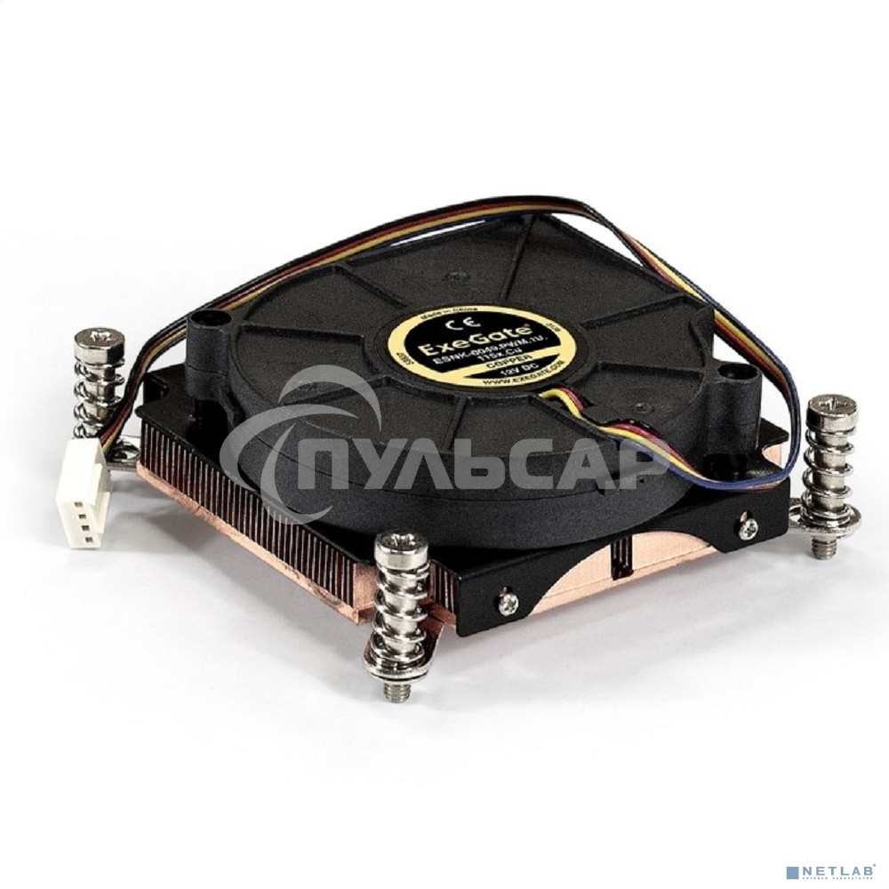 Кулер для процессора ExeGate ESNK-0049.PWM.1U.115x.Cu бронзовый, 75 мм, медь, 5000 об/мин, 54 дБ, 4 pin, 115 Вт, 30 мм
