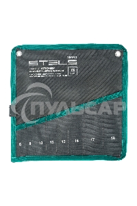 Набор ключей комбинированных 6-19 мм, 8 шт., CrV, матовый хром Stels