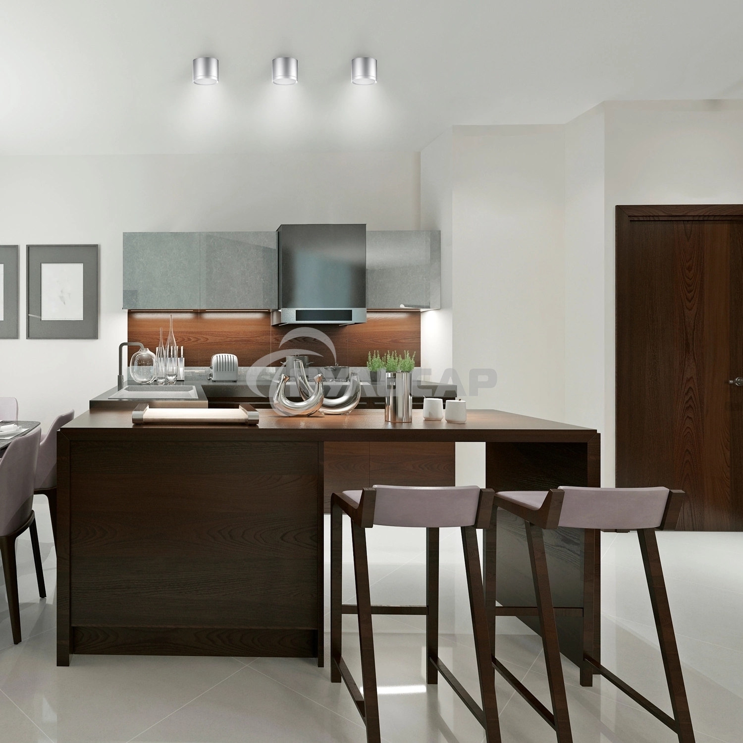 Светильник Gauss Хром/Сатин LED накладной с рассеивателем 10W 4100K 88х75мм 1/30