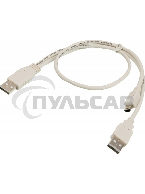 Kабель USB2.0 Ningbo mini (5pin)-A 0,5m +доп.питание A(0.3m)