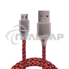 Кабель USB ACD-Titan MicroUSB ~ USB-A Нейлон, 1м, красно-черный (ACD-U927-M1R)