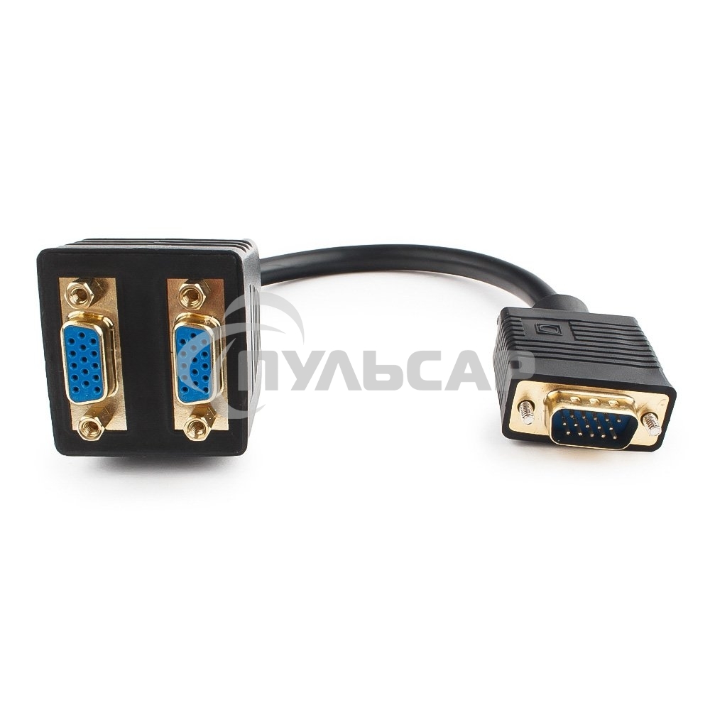 Разветвитель VGA Cablexpert CC-VGAX2-20CM, HD15M/2x15F, 1 компьютер - 2 монитора