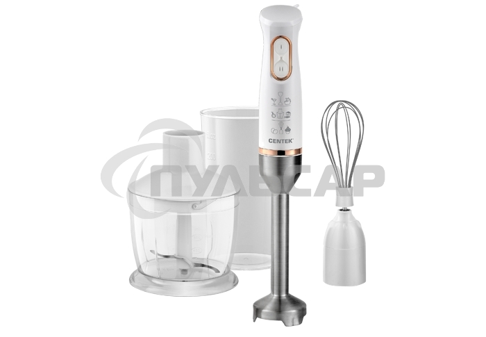 Блендер Centek CT-1347 белый 800Вт, турбо режим, DC мотор, стакан 600мл +мерн стакан 600мл
