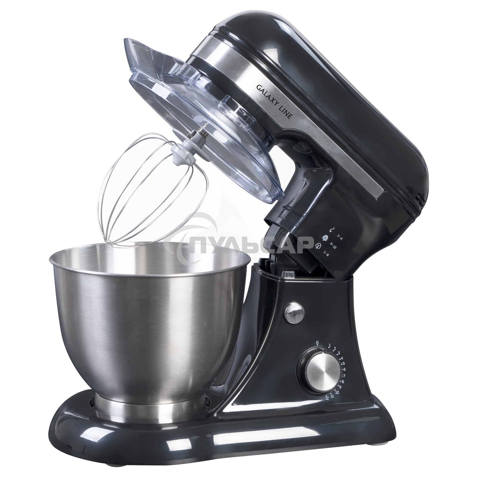 Миксер Galaxy Line GL 2230, черный, планетарный, 700 Вт, 12 скоростей