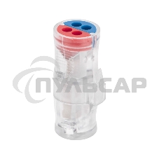 Экспресс-клемма СМК 2273-2x2R проходная разъемная 2 полюса 2х2-проводная 0,5-2,5мм² (50 шт/уп) Rexant