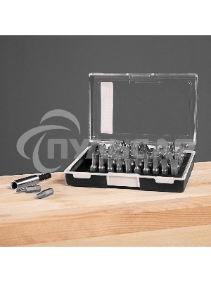 Набор бит Matrix с магнитным держателем, CrV, 61шт