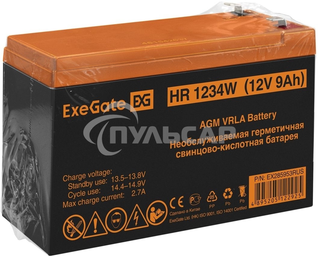 Батарея ExeGate EX285953RUS HR1234W (12V 9Ah, клеммы F2)