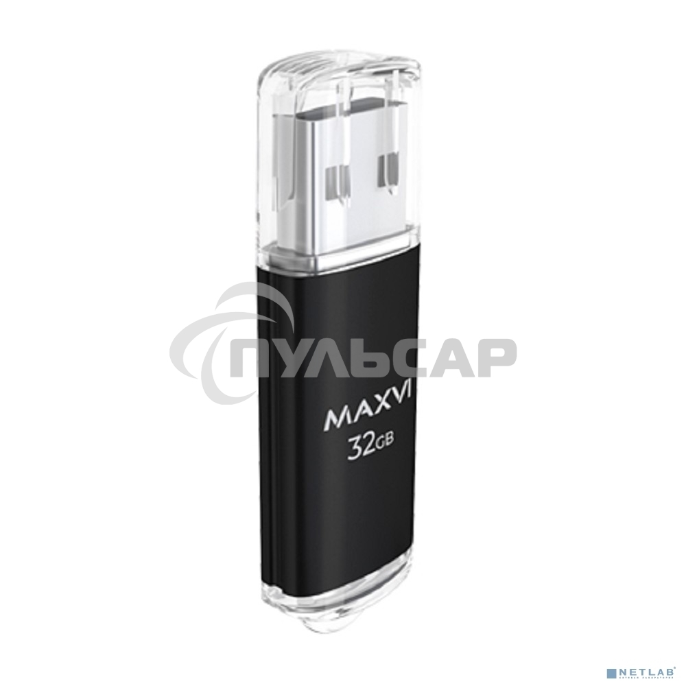 Флешка USB Maxvi MP black (FD32GbUSB20C10MP), 32Gb USB 2.0, R/W 15/5, черный