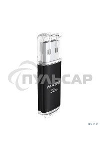 Флешка USB Maxvi MP black (FD32GbUSB20C10MP), 32Gb USB 2.0, R/W 15/5, черный