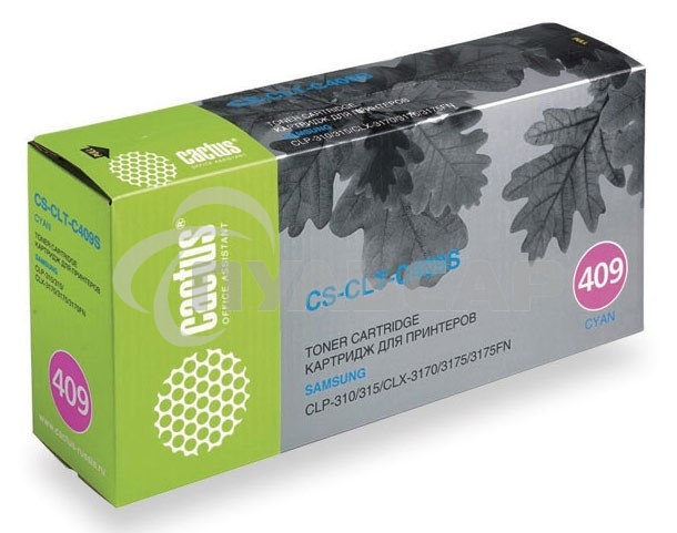 Картридж лазерный Cactus CS-CLT-C409S голубой (1000 стр.) для принтеров Samsung CLP-310/315/CLX-3170/3175/3175FN