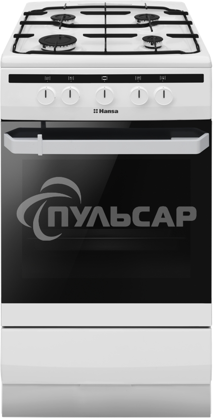 Плита газовая Hansa FCGW51001 белый, конфорок 4 шт, духовка 56 л, 50 см x 85 см x 60 см