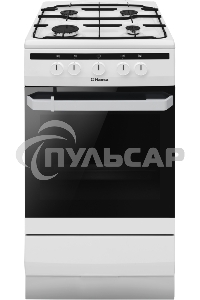 Плита газовая Hansa FCGW51001 белый, конфорок 4 шт, духовка 56 л, 50 см x 85 см x 60 см
