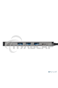 Док-станция ExeGate DUB-31C/PD/H (кабель-адаптер USB Type-C --> 3xUSB3.0 + PD 60W + HDMI 4K@30Hz, Plug&Play, серый)