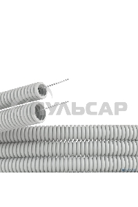 Труба гофрированная ПВХ d20мм с протяж. сер. (уп.50м) ДКС 9192050
