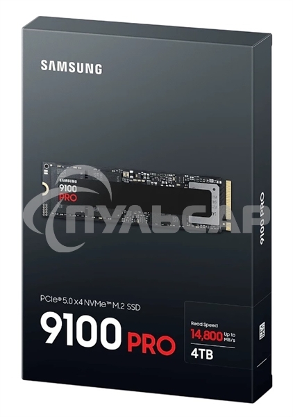 Накопитель SSD 4Tb Samsung 9100 PRO, M.2, PCI-E 5.0 x4, TLC 3D NAND R/W - 14800/13400 Mb/s