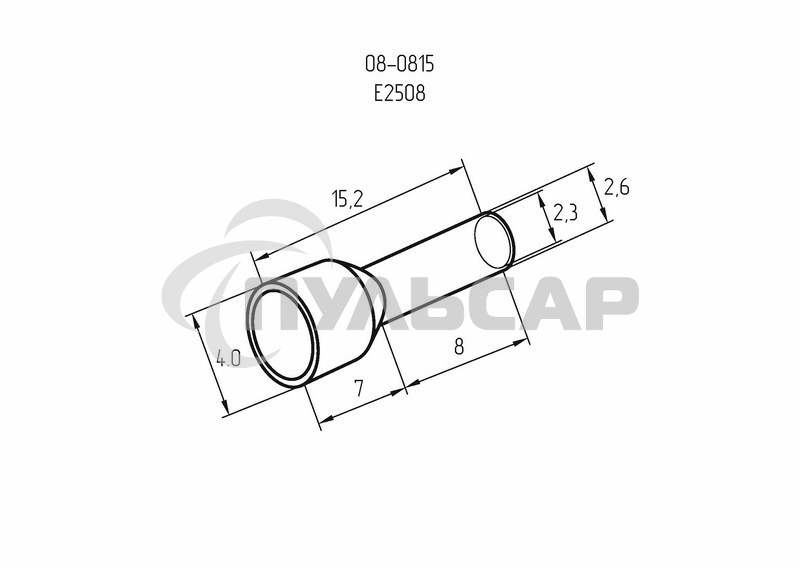 Наконечник штыревой втулочный изолированный F-8 мм 2.5 мм² (НШВи 2.5-8) синий Rexant