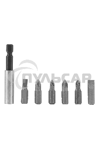 Набор бит Matrix, магнитный адаптер для бит, сталь 45Х, 7 предм., в пласт. закрытом боксе