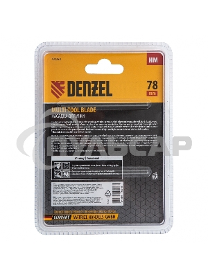 Насадка для МФИ шлифовальная дельтовидная, HM, по плитке и дереву, 78 мм Denzel