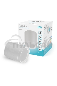 Светильник Gauss Overhead накл цил 6W 420lm 4100K 170-240V IP20 68*75мм белый с расс LED