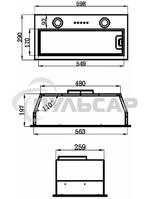 Вытяжка встраиваемая Maunfeld THAMES 601M белый, 60 см, 520 куб. м/ч, 45 дБ