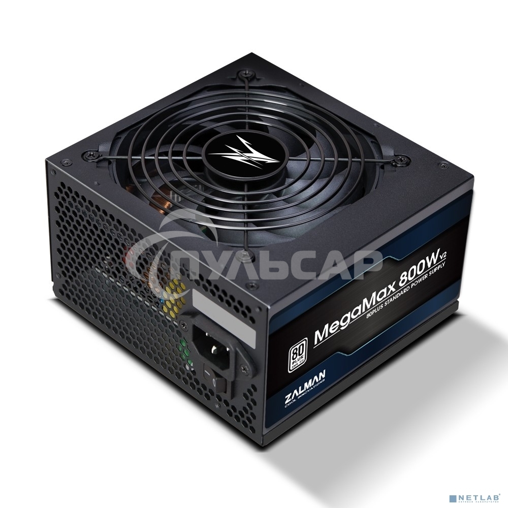 Блок питания Zalman MegaMax 800W (ZM800-TXII), 800Вт, 80 PLUS, 120мм, черный