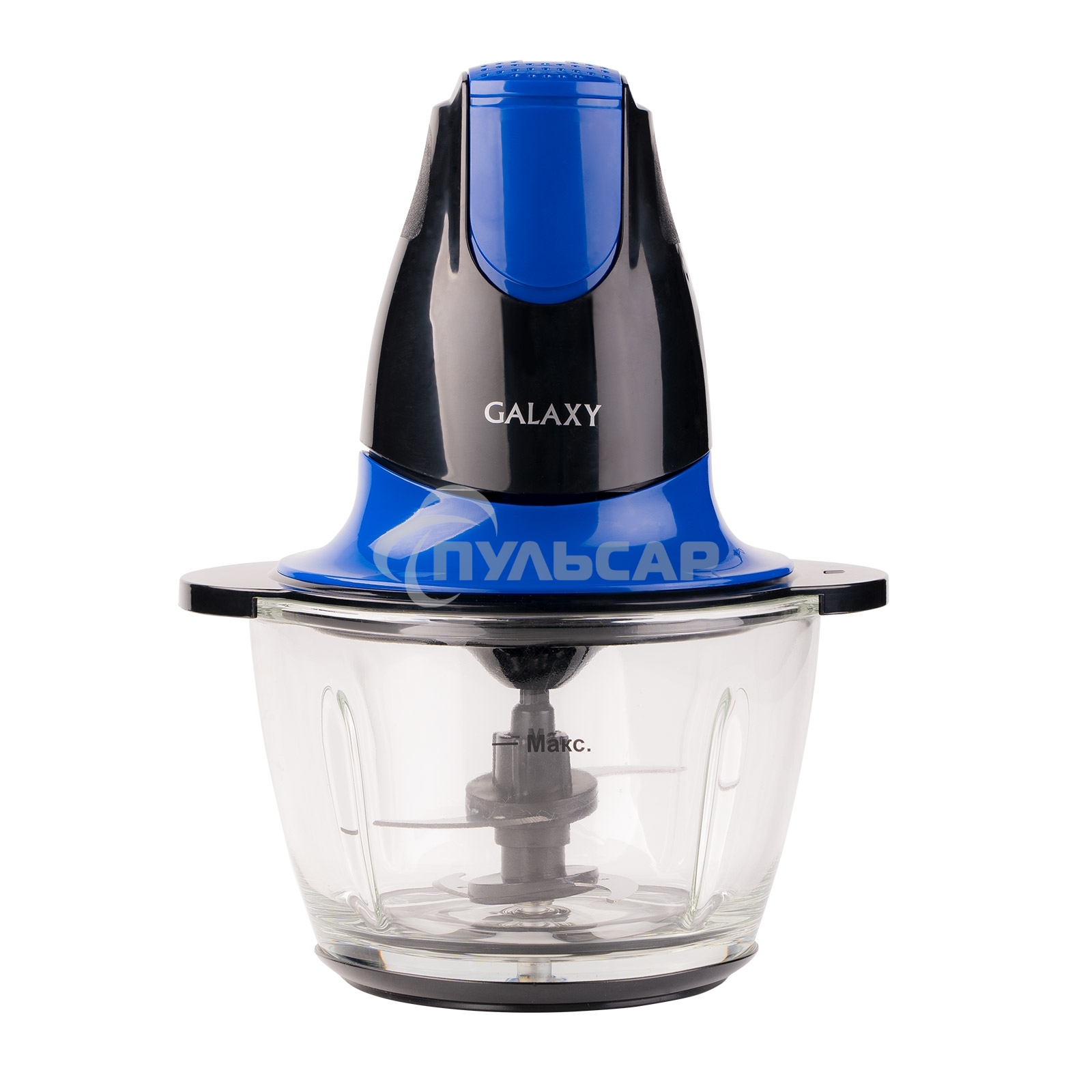 Измельчитель электрический Galaxy Line GL 2357, синий, стеклянная чаша 0,75 л, 400 Вт, импульсный режим