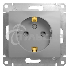 Механизм розетки 1-м СП Glossa 16А защ. шторки с заземл. алюм. SchE GSL000345