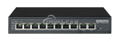 Коммутатор PoE OSNOVO SW-21000(120W), 8 x FE с поддержкой PoE (IEEE 802.3af/at), 2 x FE, до 30W на порт, суммарно до 120W