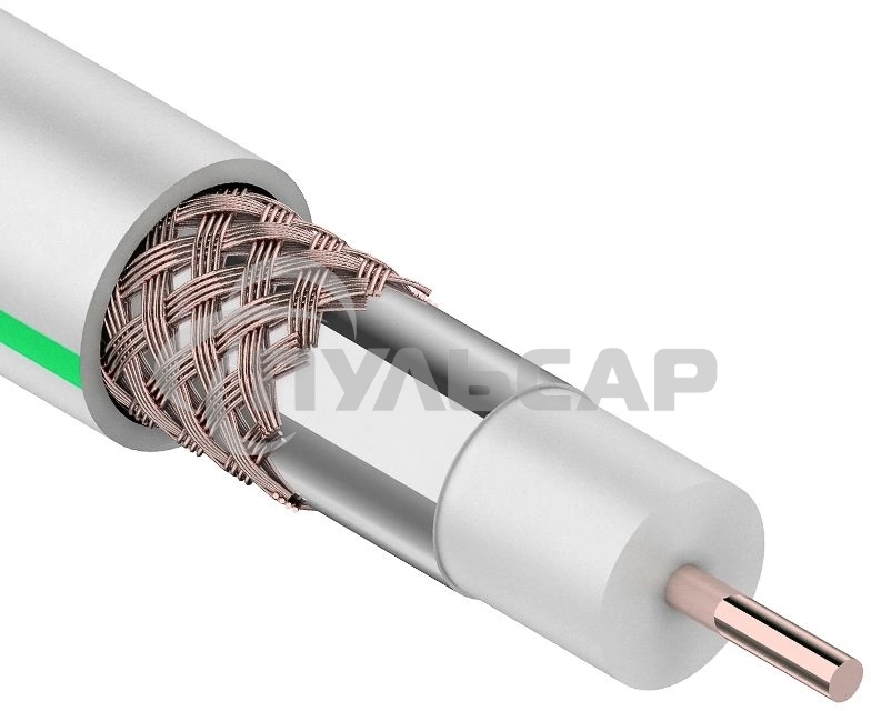 Кабель коаксиальный PROconnect SAT 703 B, Cu/Al/Cu, 64%, 75 Ом, бухта 100 м, белый