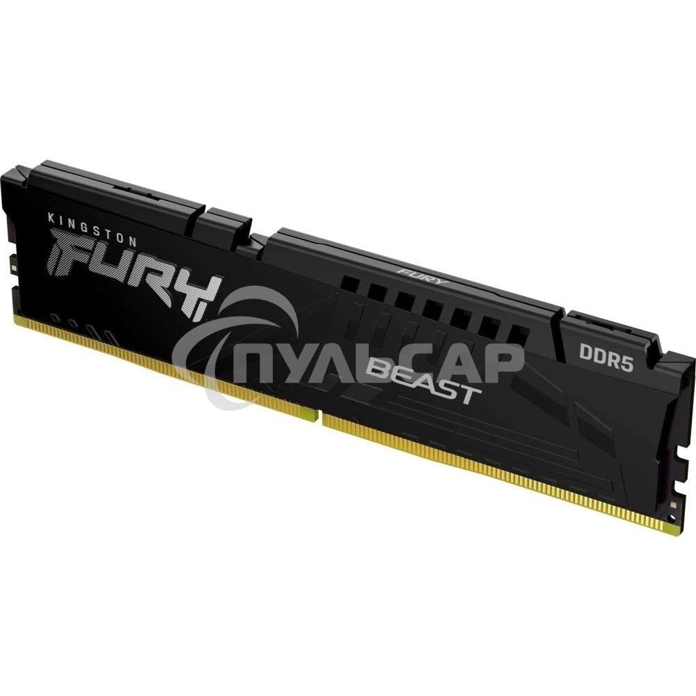 Оперативная память Kingston Fury Beast, DDR5, 16Gb (1x16Gb), 6000MHz, CL30, DIMM, с радиатором, черный