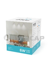 Светильник Gauss Overhead накл цил 6W 420lm 4100K 170-240V IP20 68*75мм белый с расс LED