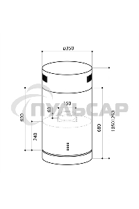 Вытяжка каминная LEX TUBO ISOLA 350 нержавеющая сталь управление: кнопочное (1 мотор)