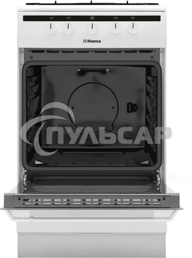 Плита газовая Hansa FCGW51001 белый, конфорок 4 шт, духовка 56 л, 50 см x 85 см x 60 см