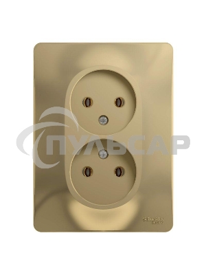 Розетка двойная без заземления,16А, в сборе, ТИТАН