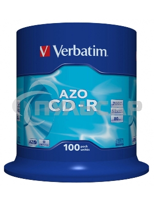 Диск CD-R Verbatim 700Mb 52x 100 шт., DataLife+ Cake Box Pastel Color (43430)