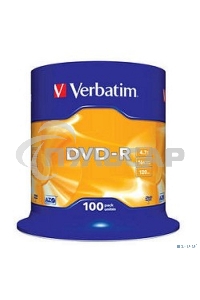 Диск DVD-R Verbatim 4.7Gb 16x Cake Box (100шт) (43549)