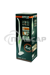 Пылесос вертикальный Mystery MVC-1118 белый/зеленый, питание от аккумулятора, 300 Вт, уборка сухая, пылесборник 0.5 л, работа от АКБ max 30 мин