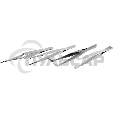 Набор ЗУБР 22215-H4: Пинцеты, нержавеющая сталь, прямой, заостренные губки, изогнутый, самозажимной прямой, плоские и широкие губки, 120мм