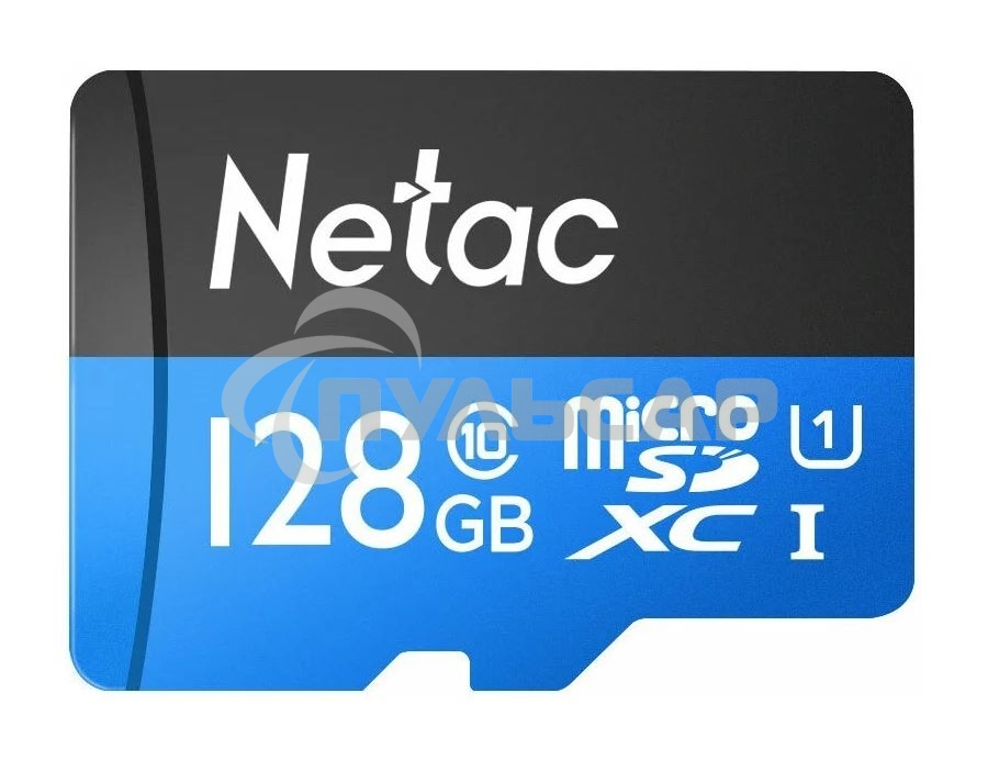 Флеш карта MicroSDXC 128Gb Netac Class 10 UHS-I U1 P500 Standart + адаптер NT02P500STN-128G-R